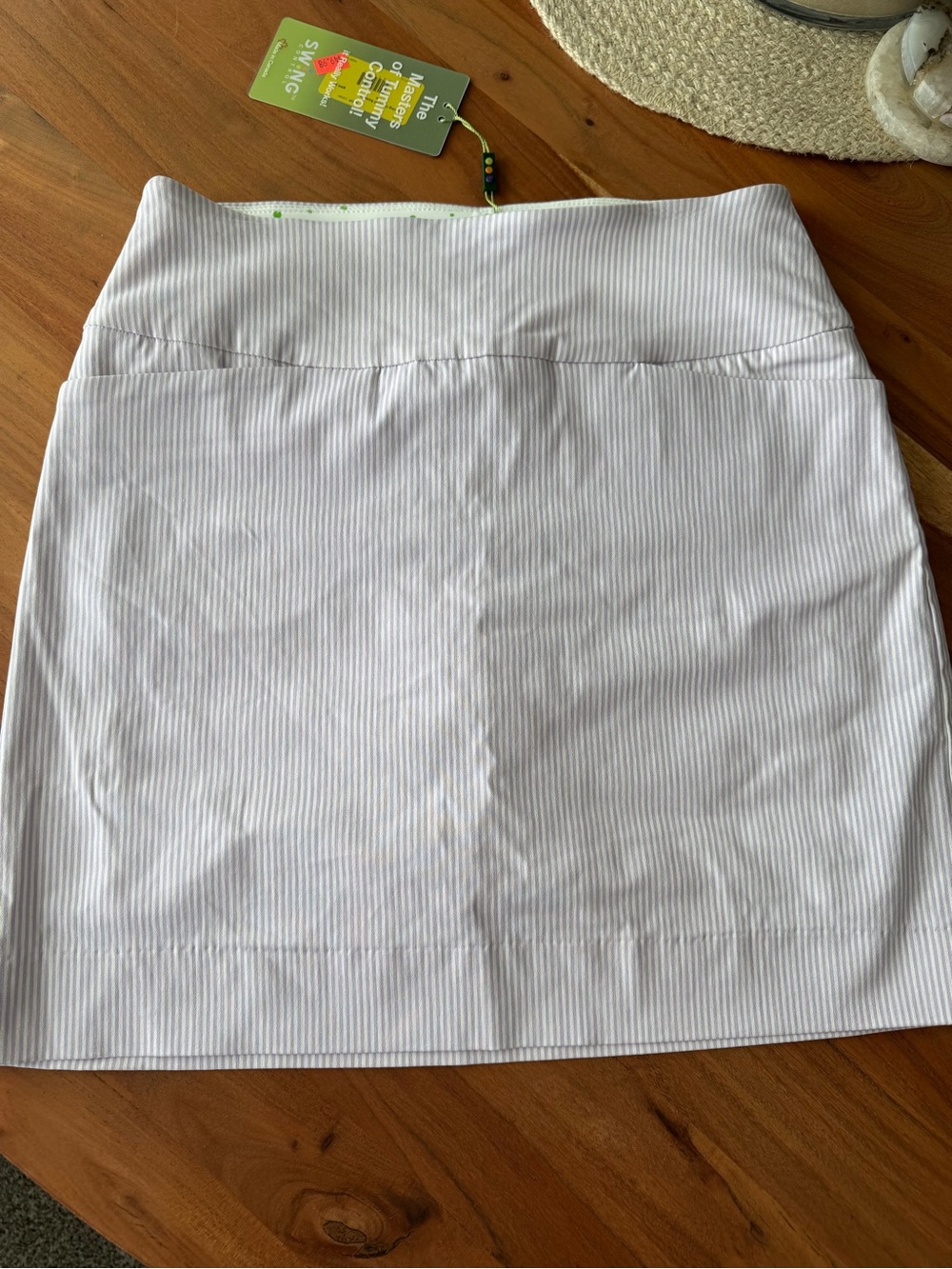 Swing Control Women's Pull-On Golf Skort Pockets White/Purple 6